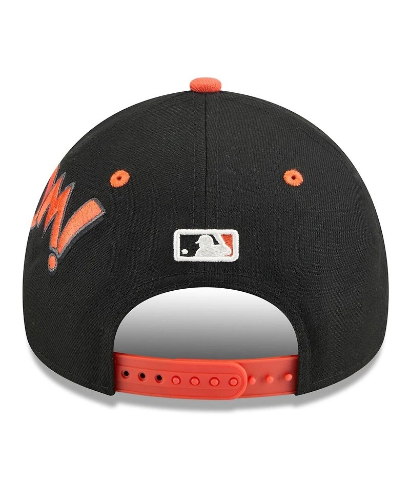 New Era Big Boys and Girls Black/Orange Baltimore Orioles 2025 Mlb Diamond Hero Edition A-Frame 9FORTY Adjustable Hat