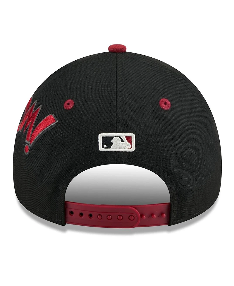New Era Big Boys and Girls Black/Red Arizona Diamondbacks 2025 Mlb Diamond Hero Edition A-Frame 9FORTY Adjustable Hat