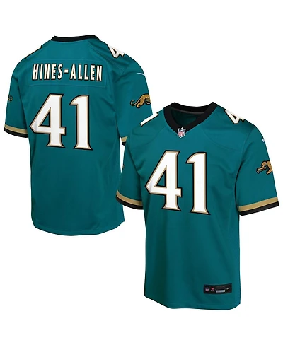 Nike Big Boys and Girls Josh Hines-Allen Teal Jacksonville Jaguars Alternate 2 Prowler Throwback Game Jersey
