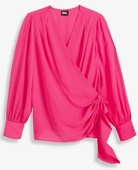 I.n.c. International Concepts Women's Asymmetric-Tie Surplice Top, Macy's Exclusive
