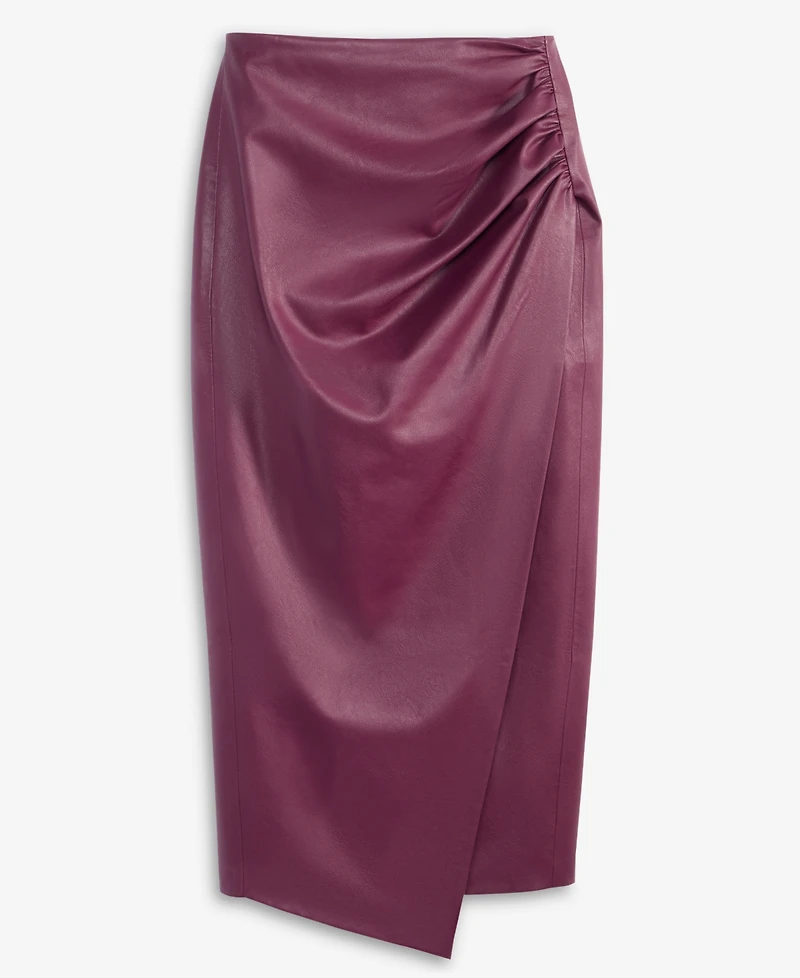 I.n.c. International Concepts Women's Faux-Leather Draped Skirt, Macy's Exclusive