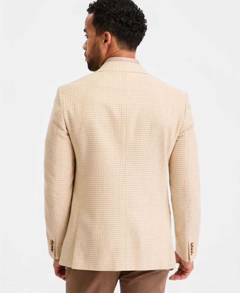 Ted by Baker Men's Tan Mini Check Modern-Fit Blazer