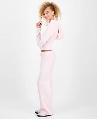 Hippie Rose Juniors' Chenille Wide-Leg Knit Pants