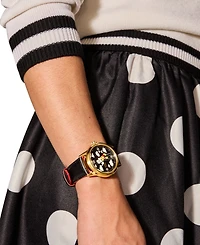 Citizen Disney | Macy's Unisex Soaring High Mickey Mouse Black Leather Strap Watch 40mm, Created for Macy's