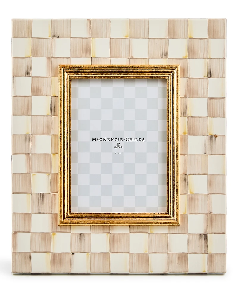 MacKenzie-Childs Mocha Check Frame, 5" x 7"