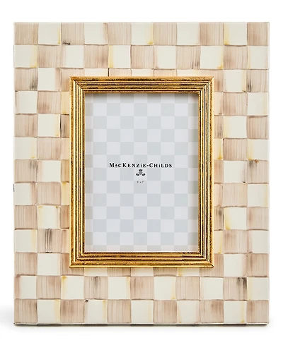 MacKenzie-Childs Mocha Check Frame, 5" x 7"