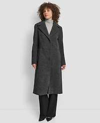 Dkny Women's Maxi Boucle Notch Collar Coat