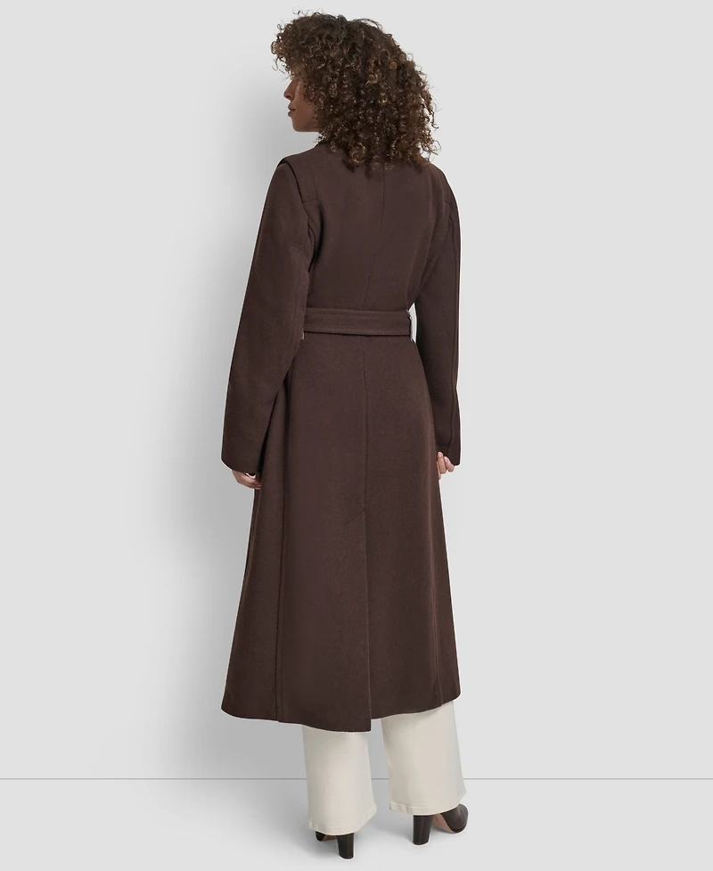 Dkny Women's Notch Collar Belted Wrap Coat