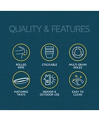 Lifemaster 10-Inch Whiskey Barrel Planters Outdoor Pack of 2