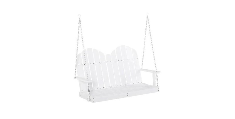 Slickblue Solid Wood Hanging Patio Swing, 2-Seater Design for Outdoor Relaxation