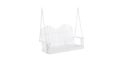 Slickblue Solid Wood Hanging Patio Swing, 2-Seater Design for Outdoor Relaxation