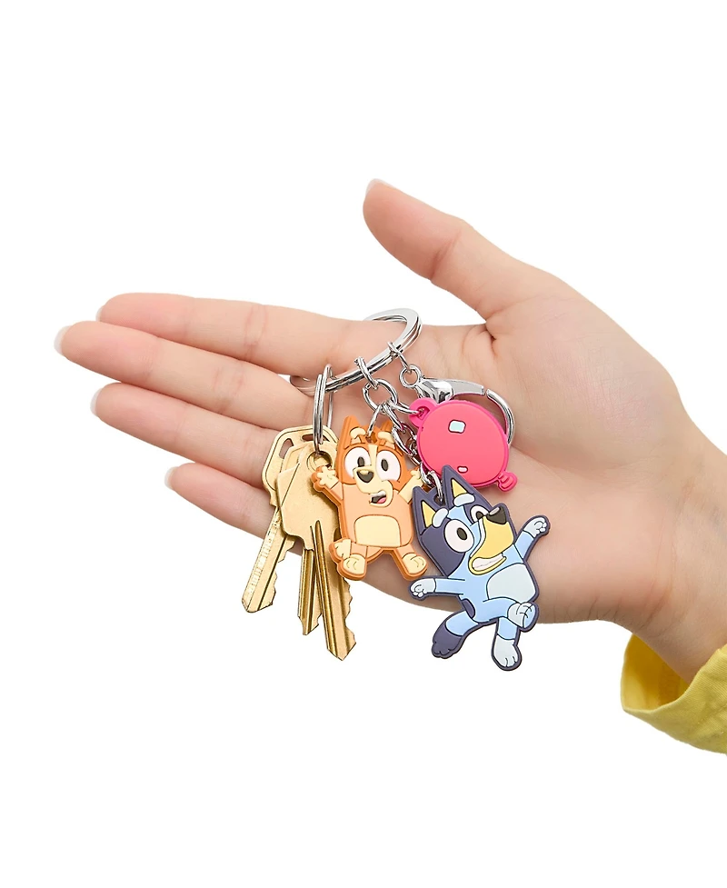 Bluey & Bingo Layered Charm Keychain with Balloon Accent
