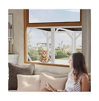 Zeus & Ruta 43.3" Outdoor Cat Window Box with Perch and Cover