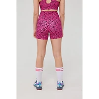 Oosc Women's Infinite High Waisted Shorts - Pink Leopard