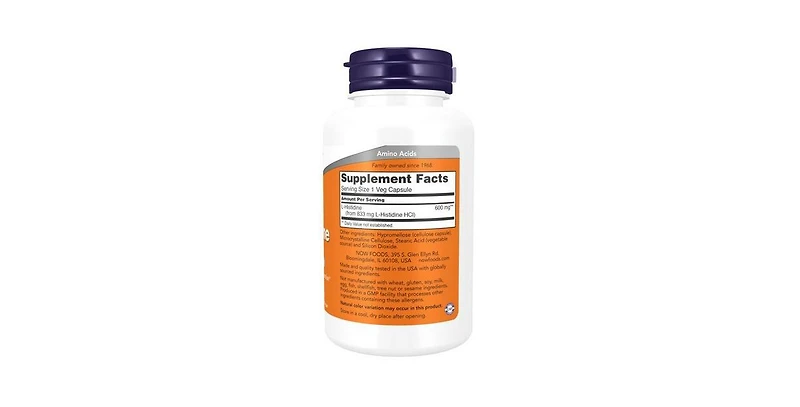 Now Foods L-Histidine ,600 Mg ,60 VegCaps