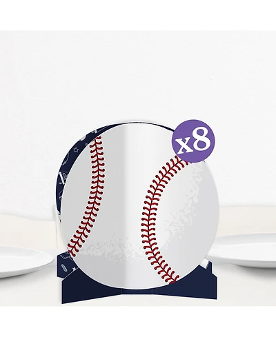 Big Dot of Happiness Freestanding 3D Baseball Centerpiece Table Decorations - 8 Count