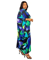 Buxom Couture Women's Print Tunic Maxi Dress