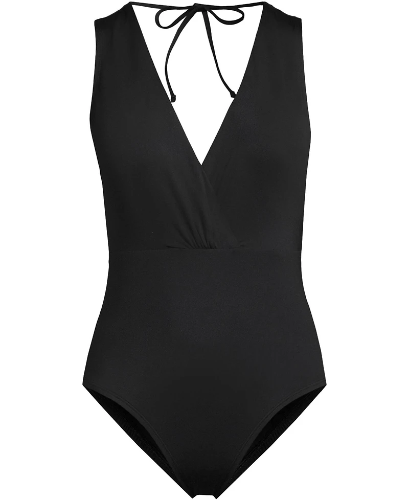 Lands' End Women's Surplice Tie Back One Piece