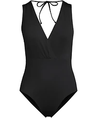 Lands' End Women's Surplice Tie Back One Piece