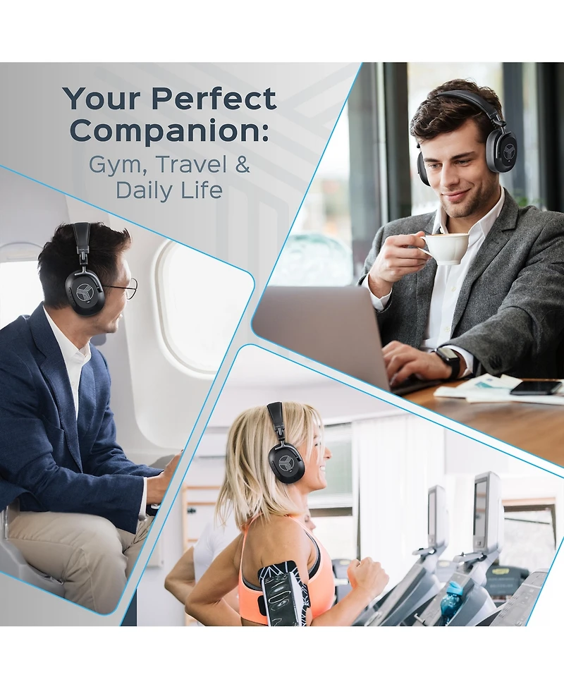 Treblab U5 Hybrid Anc Wireless Over-Ear Headphones