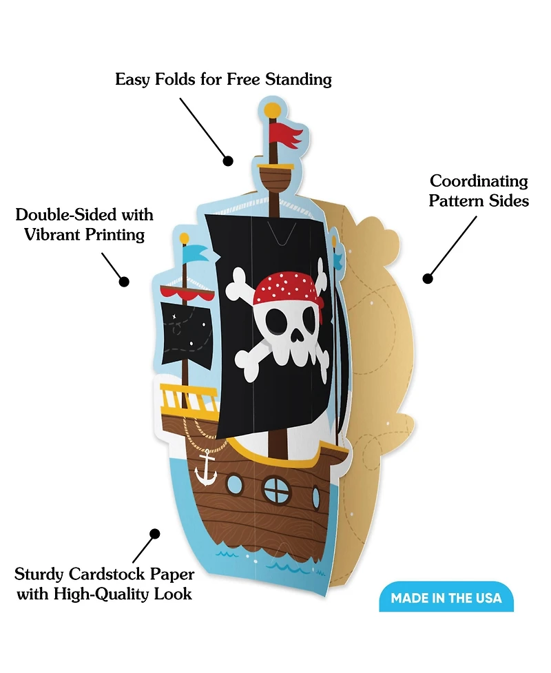 Freestanding 3D Pirate Ship Centerpiece Table Decorations