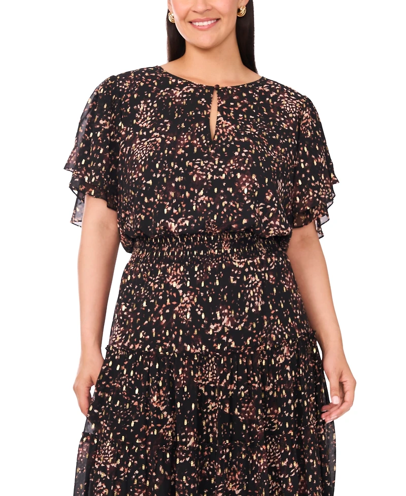 Msk Plus Maxi Tiered Dress