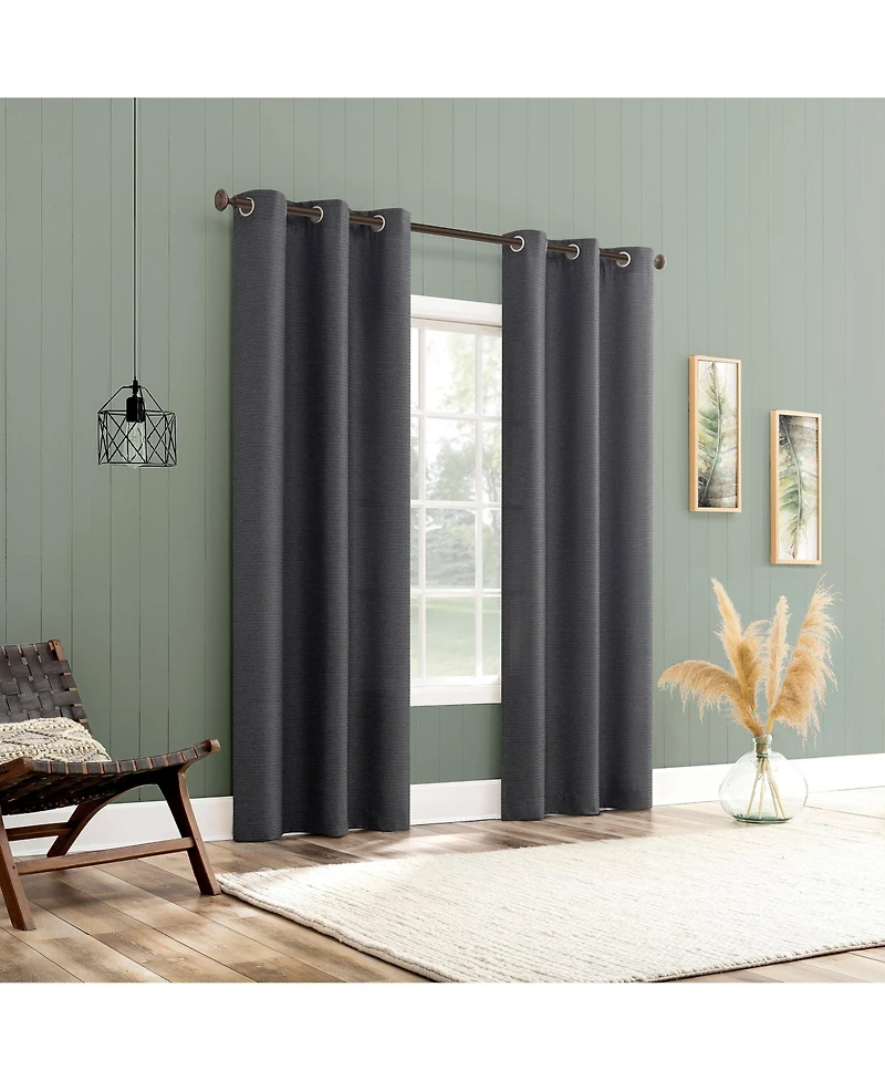 No. 918 Lance Textured Semi-Sheer Grommet Curtain Panel