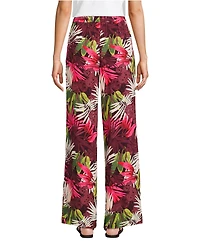 Lands' End Women's Petite Rayon High Rise Wide Leg Pants - Set Bottom