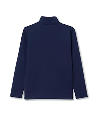 Lands' End Boys Husky Long Sleeve Knit Full Zip Mock Neck Sweatshirt