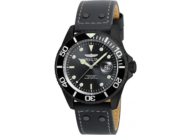 Invicta Men's 22077 Pro Diver Quartz 3 Hand Gunmetal Dial Watch