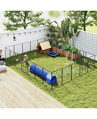 PawHut 39" H Dog Playpen, 24 Panels Puppy Playpen for Multiple Dogs