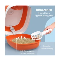 Zeus & Ruta Covered Cat Litter Box with Lid and Two-Way Door