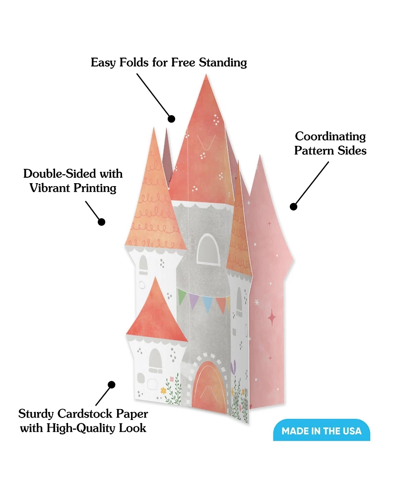 Big Dot of Happiness Freestanding 3D Princess Castle Centerpiece Table Decorations