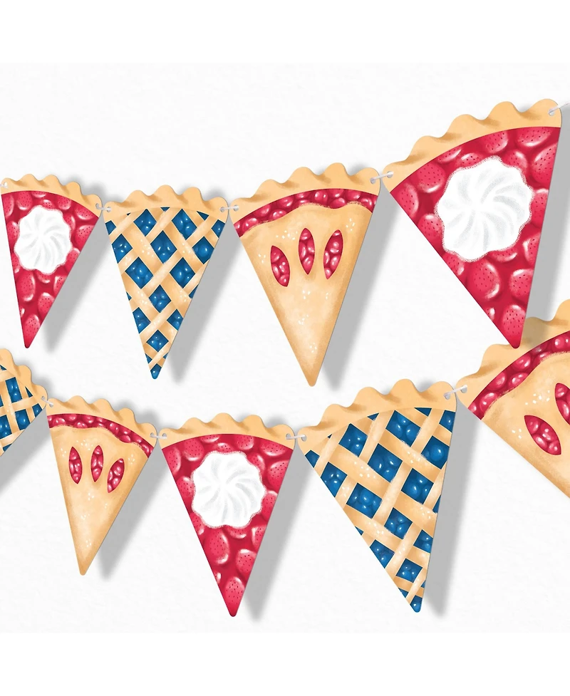 Big Dot of Happiness Summer Pies Garland Banner, 30 Feet of Cord, 15 Shaped Pie Slices