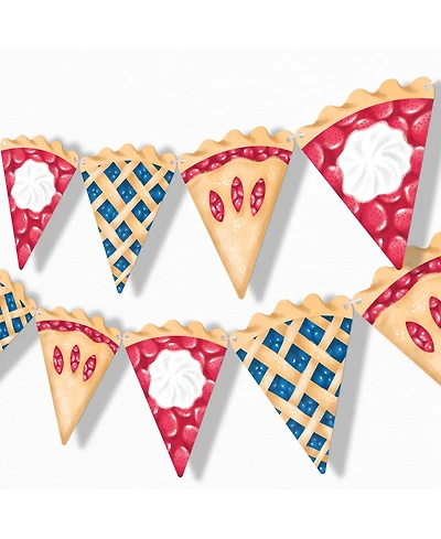 Big Dot of Happiness Summer Pies Garland Banner, 30 Feet of Cord, 15 Shaped Pie Slices