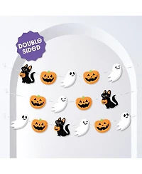 Jack-o'-Lantern Halloween Garland Banner, 30 Feet of Cord, 15 Paper Halloween