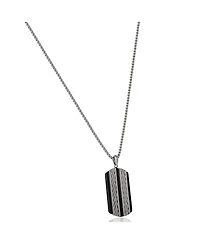 Lucky Brand Men's Pendant Necklace with Striped Dog Tag - 22'' Chain