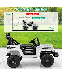 Akiudex 12V Kids Ride On Truck with Remote Control, Led Lights and Music