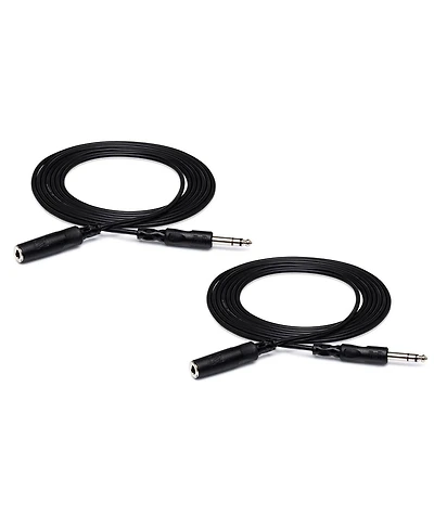 Hosa Technology 2x Stereo 1/4" Female Phone to 1/4" Male Phone Trs Headphone Extension Cable, 25'