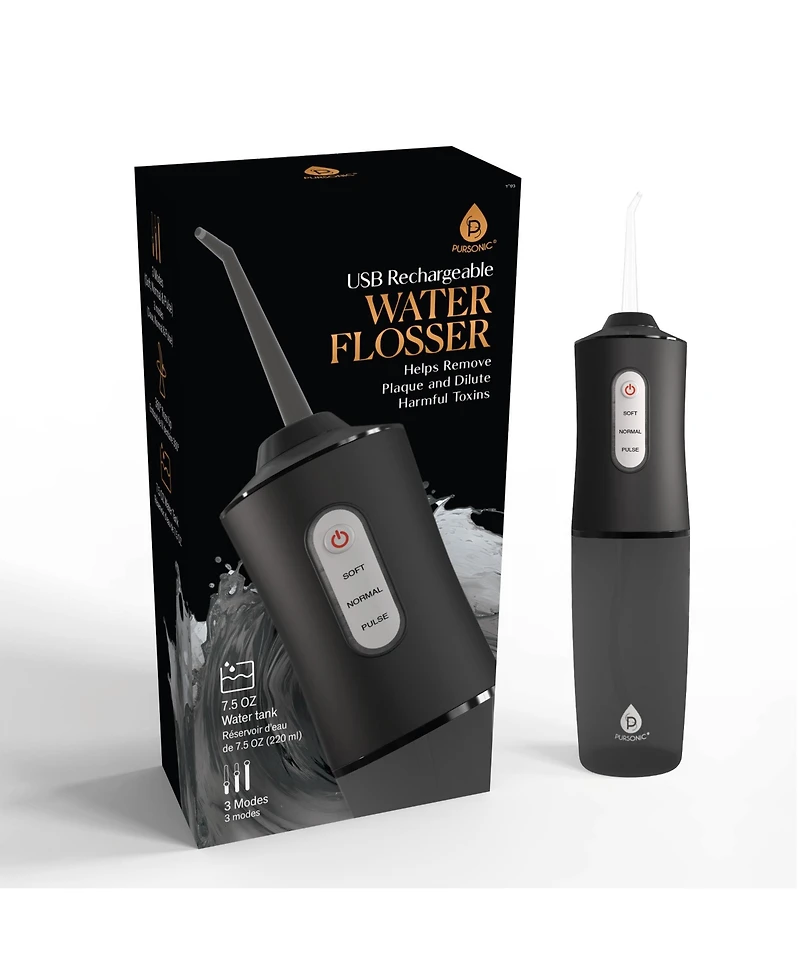 Pursonic Usb Rechargeable Water Flosser Helps Remove Plaque & Dilute Harmful Toxins