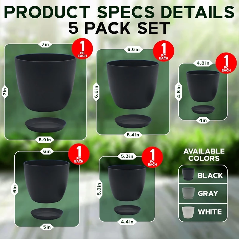 Plastic Plant Pots with Drainage