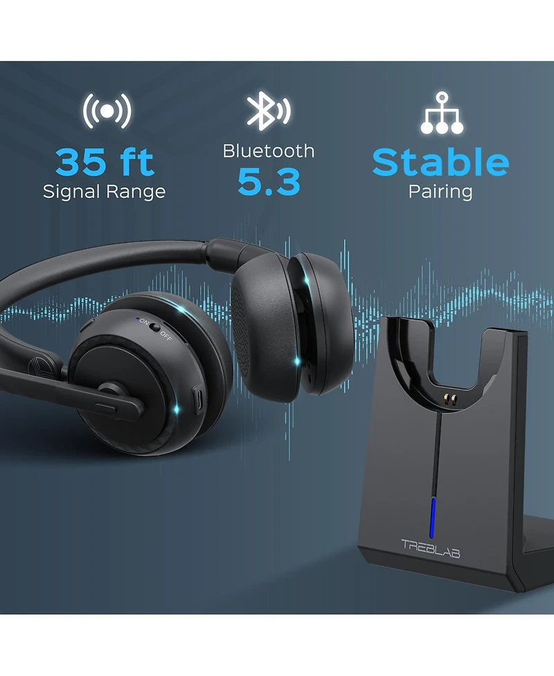 Treblab C7-Pro Wireless Bluetooth Headset