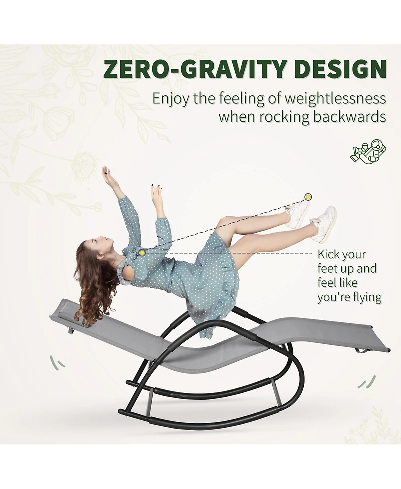 Outsunny Rocking Chair for Sunbathing, Lawn, Garden or Pool,