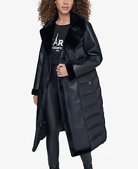 Karl Lagerfeld Paris Long belted puffer coat
