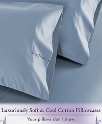 Luxury 1000 Thread Count Queen / Standard Pillow Cases Set of 2 - 100% Cotton Sateen, Smooth and Crisp Premium