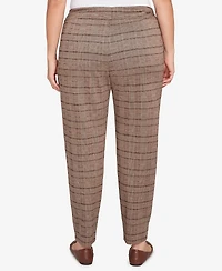 Hearts Of Palm Plus Pull On Plaid Pants