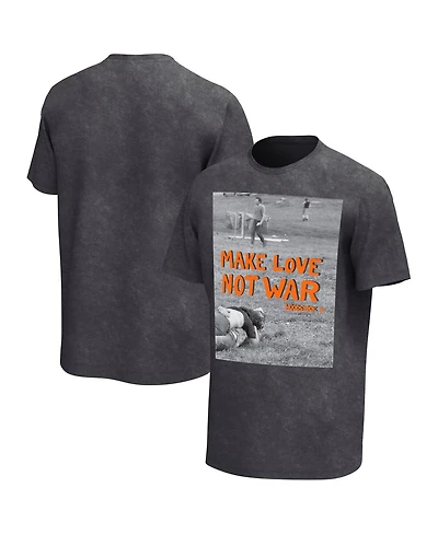 Philcos Men's Charcoal Woodstock Make Love Not War Washed Graphic T-Shirt