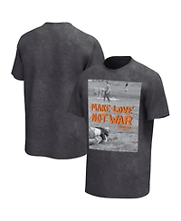 Philcos Men's Charcoal Woodstock Make Love Not War Washed Graphic T-Shirt
