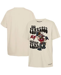 Mitchell Ness Big Boys and Girls Cream Tampa Bay Buccaneers Captain Fear Mascot T-Shirt