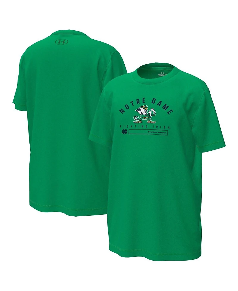 Under Armour Big Boys and Girls Green Notre Dame Fighting Irish Inline Tech Stretch T-Shirt